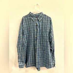 Men’s 2X Plaid Button Down Long Sleeve